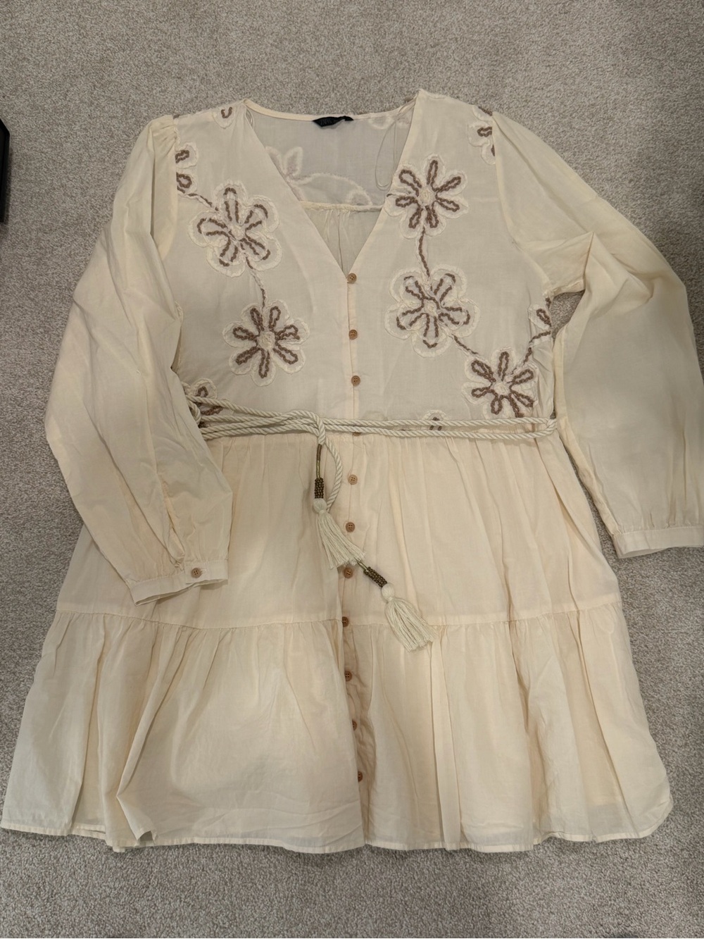 Zara Women’s Embroidered floral mini dress